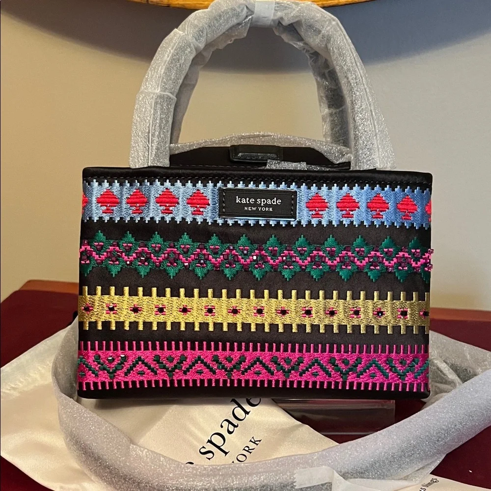 Kate Spade Multicolor Fairisle Carnival mini tote